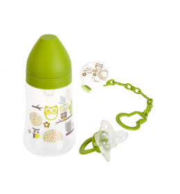 ELFI BABY EXCLUSIVE POKLON SET - plastična flašica sa silikonskom cuclom (250 ml)